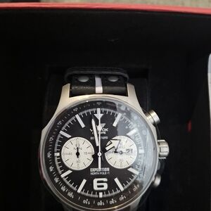 Men's Black and Silver Watch